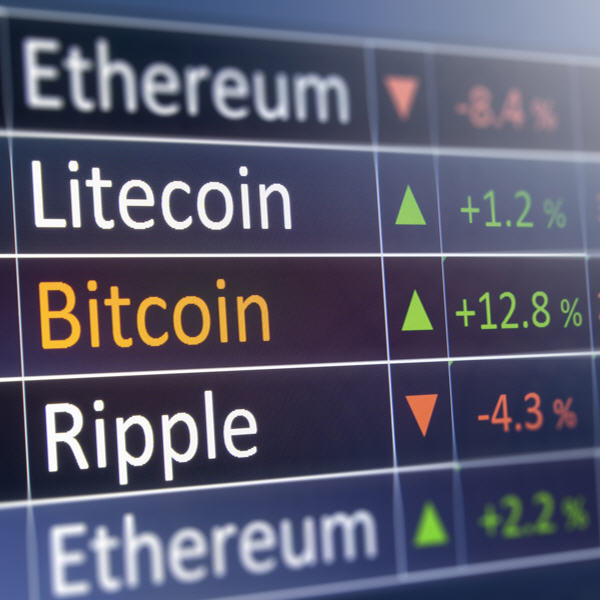 Kurse Bicoin, Ether, Litecoin uzw.